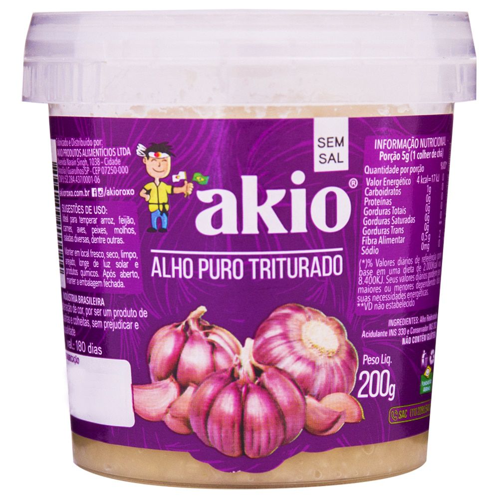 Alho Triturado Akio 200g