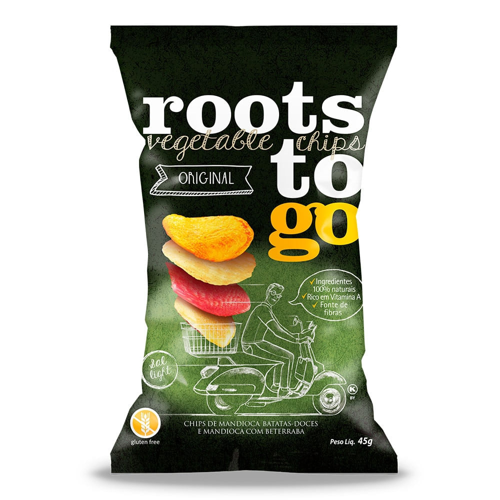 Chips Mix de Batata Doce e Mandioca Original Roots To Go 45g