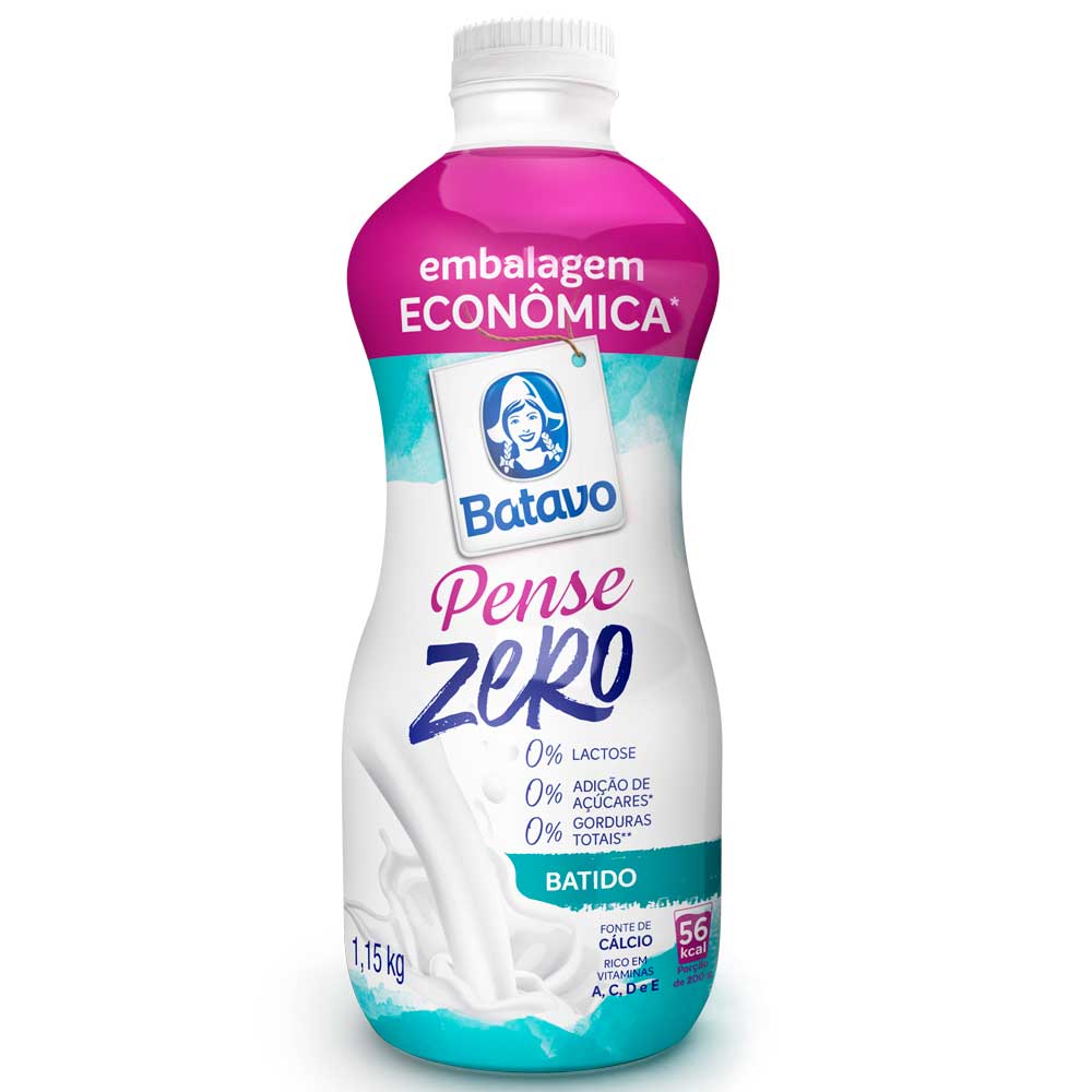 Iogurte Batido Sem Lactose Pense Zero Batavo 1,15Kg