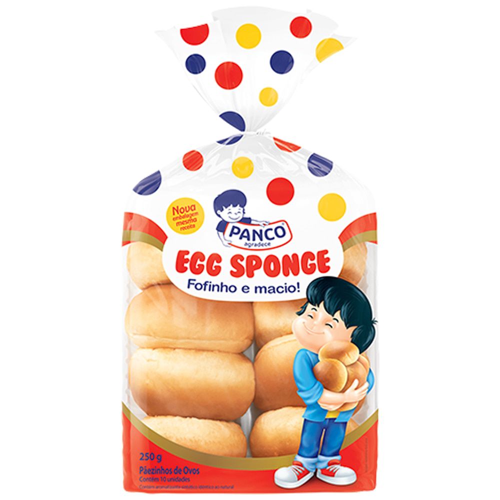 Pão Sponge Egg Panco 250g com 10 Unidades