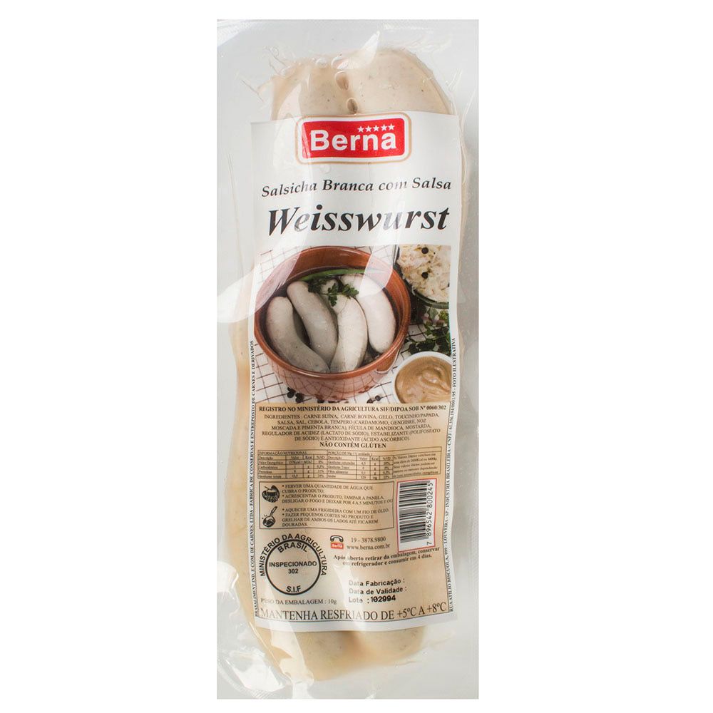 Produto Salsicha Weisswurst Branca Berna 300g da loja Mambo no valor de: 32,98