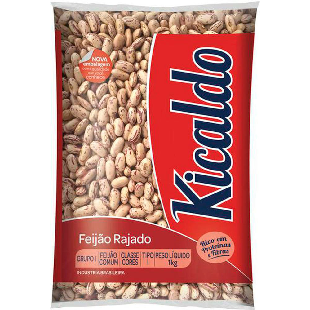 Feijão Rajado tipo 1 Kicaldo 1Kg