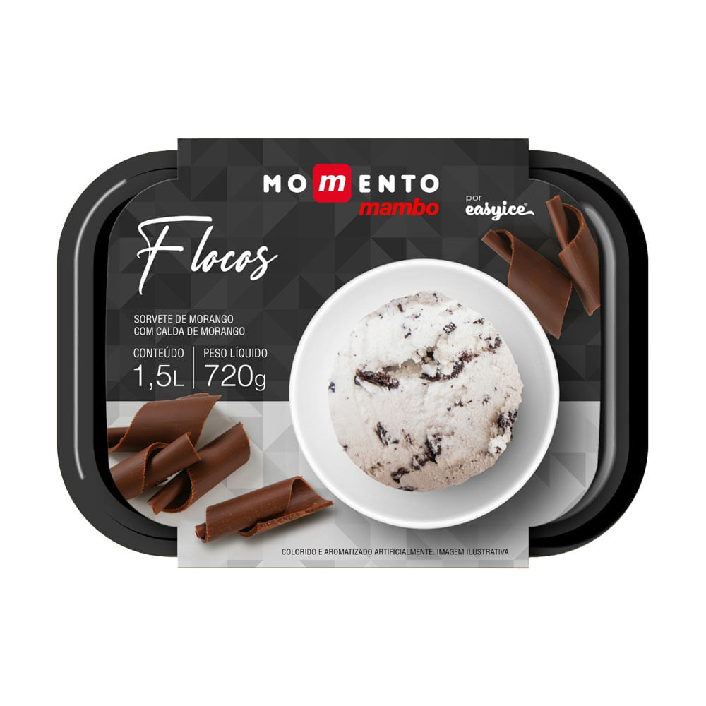 Sorvete de Flocos Momento Mambo 1,5L