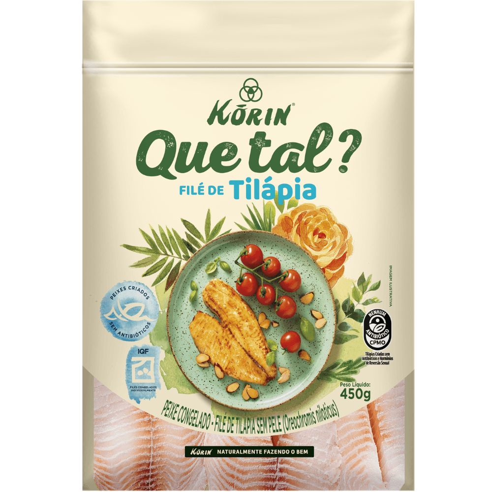 File de Tilápia Congelada Korin 450g