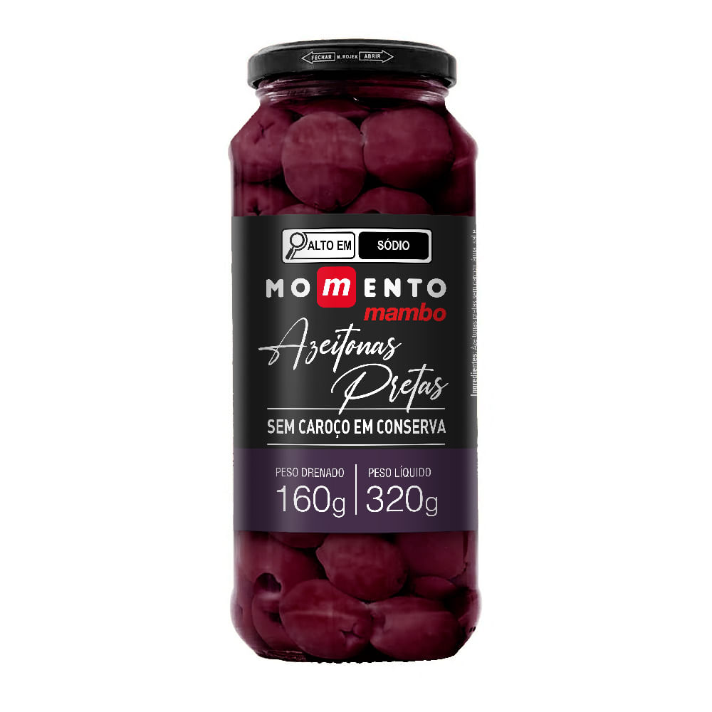 Azeitona Preta sem Caroço Momento Mambo 160g