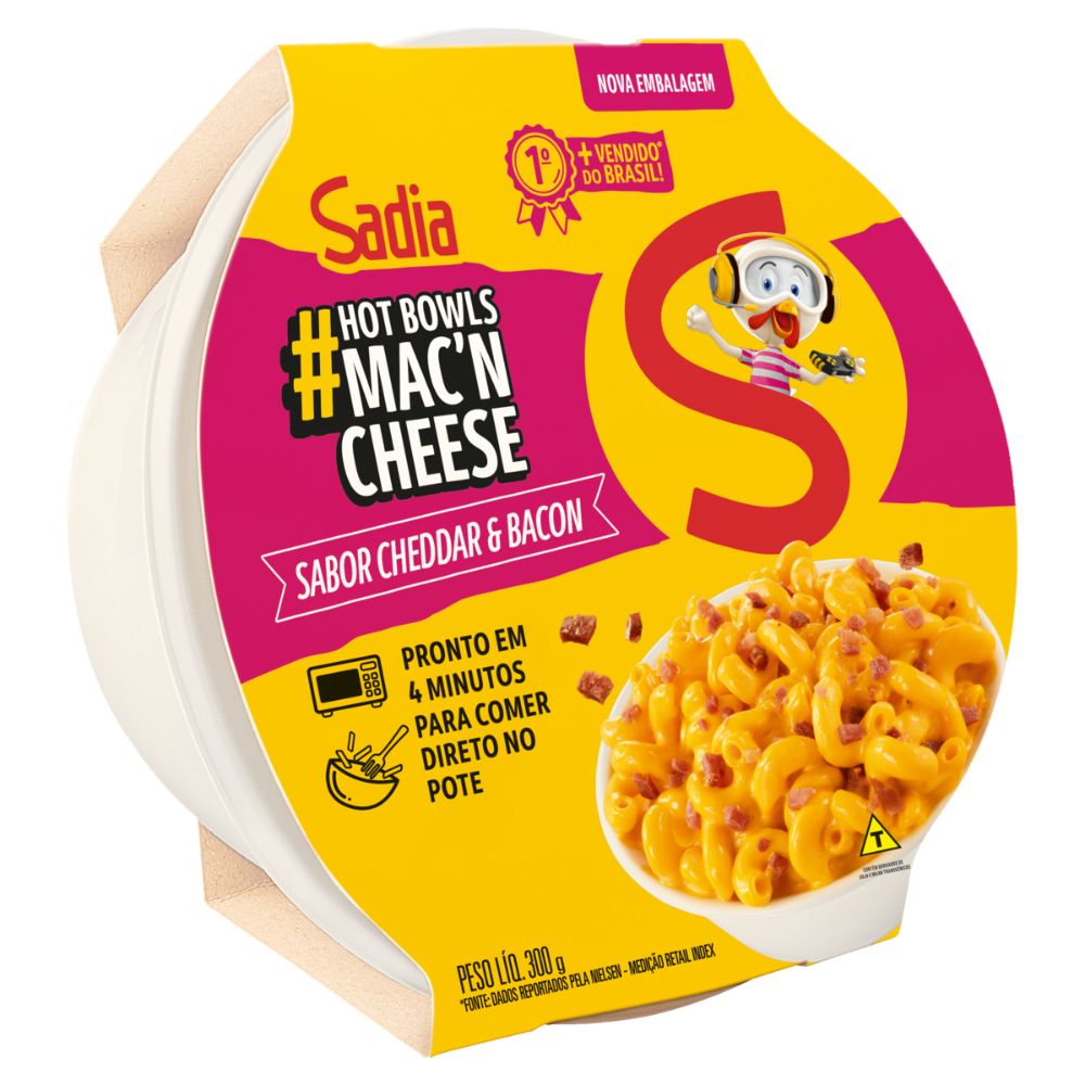 Mac'n Cheese Cheddar e Bacon Congelado Sadia Pote 300g