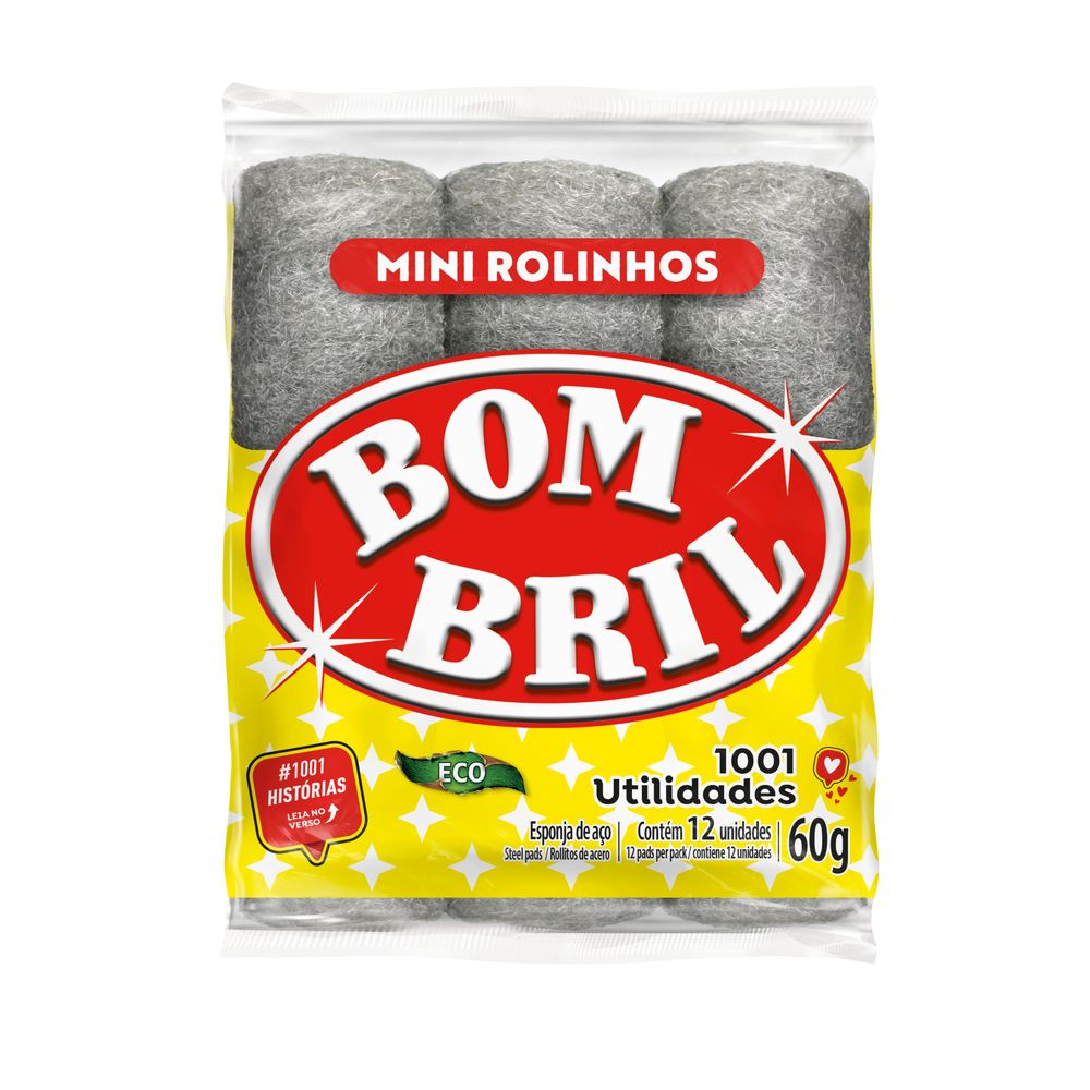 Esponja de Aço Bombril Mini Rolinhos 60g