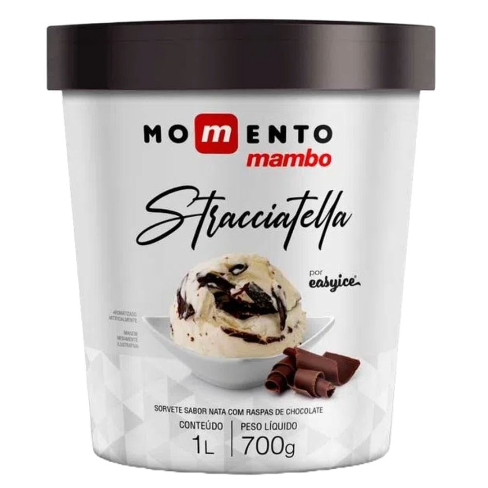 Sorvete Premium Stracciatella Momento Mambo 1L