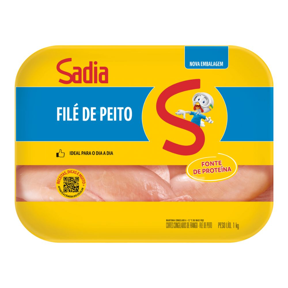 Filé de Peito de Frango Congelado Bandeja Sadia 1kg