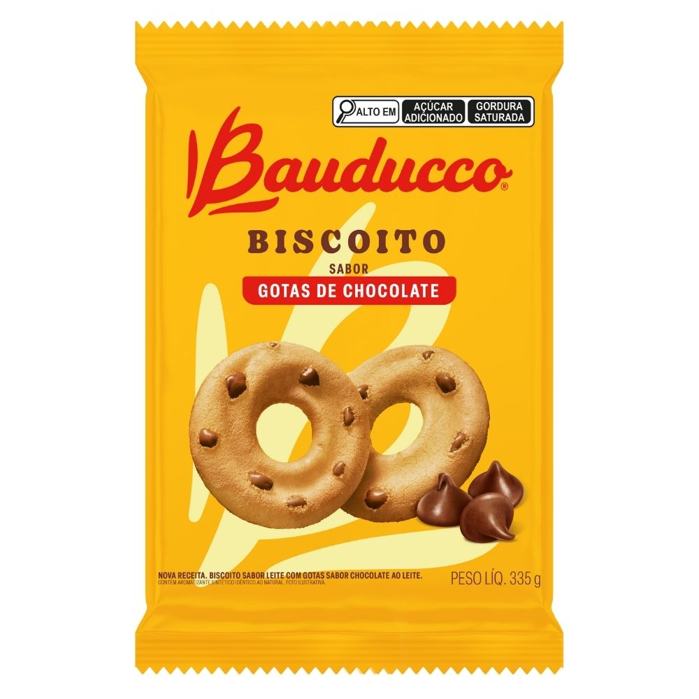 Biscoito Leite com Gotas de Chocolate Bauducco 335g