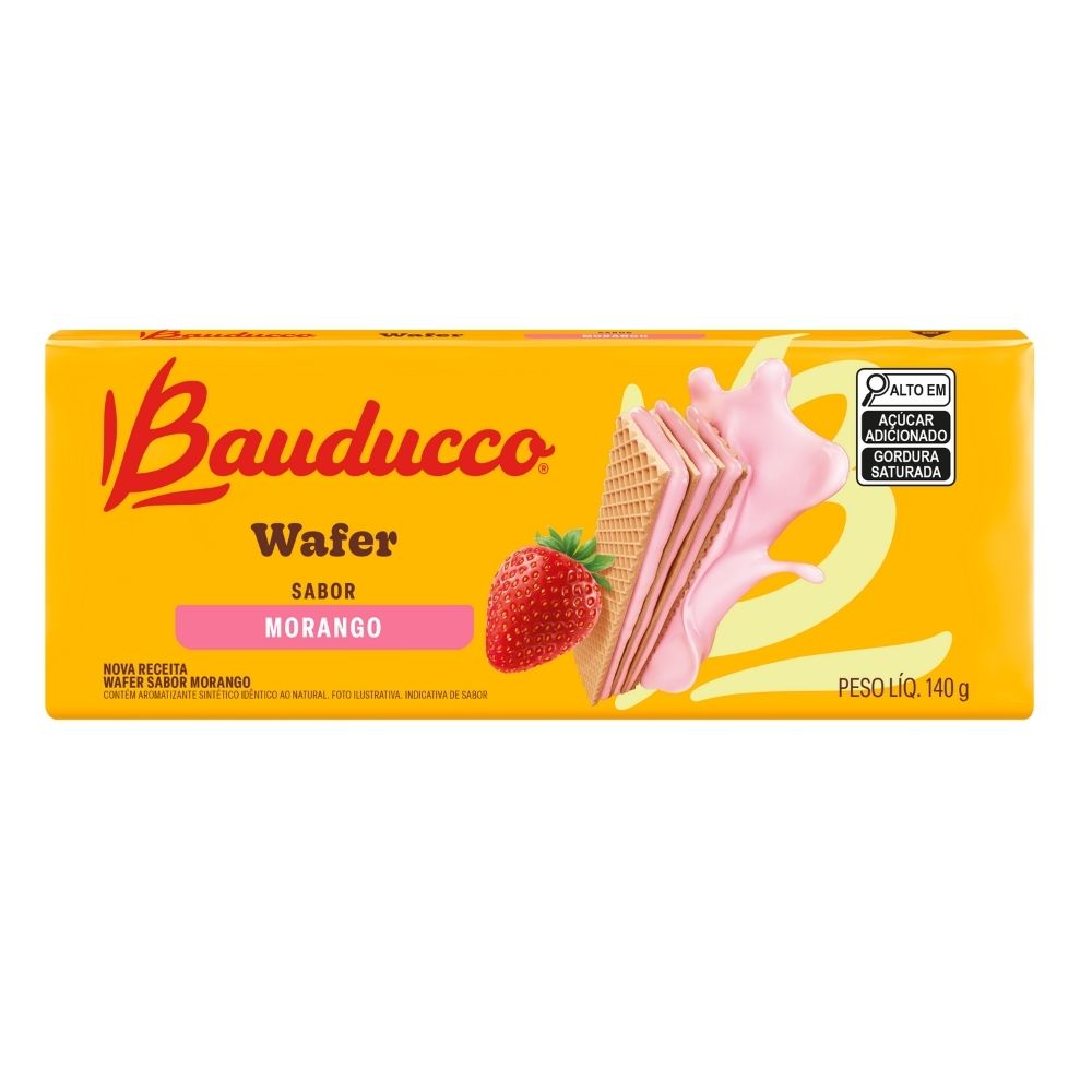 Biscoito Wafer de Morango Bauducco 140g