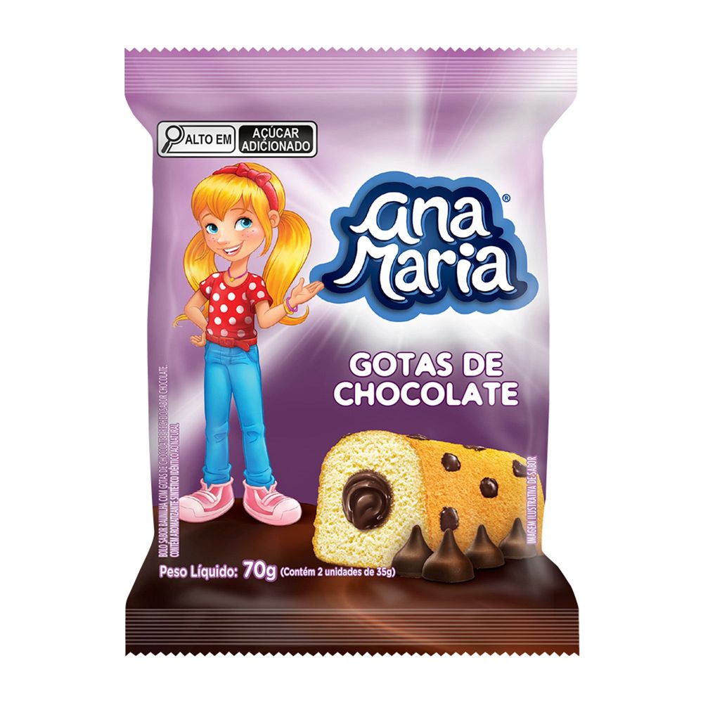 Bolo Gotas de Chocolate Ana Maria 70g