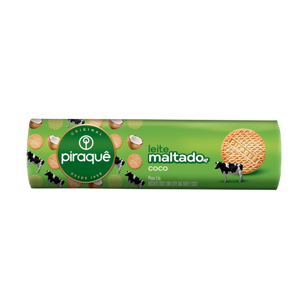 Biscoito Leite Maltado e Coco Piraquê 132g