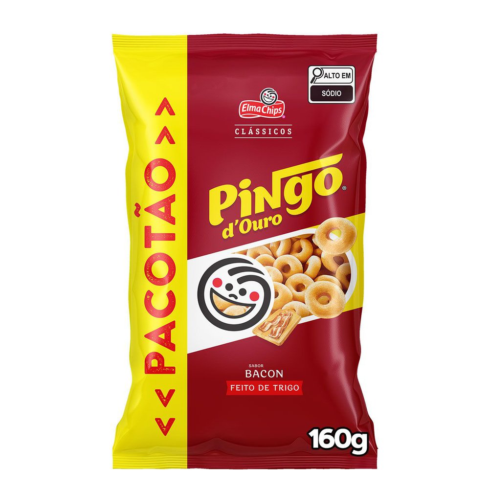 Salgadinho de Bacon Pingo d'Ouro Elma Chips 160g