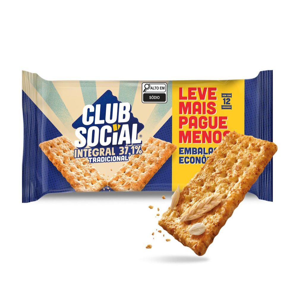 Biscoito Salgado Club Social integral Embalagem Econômica 288g