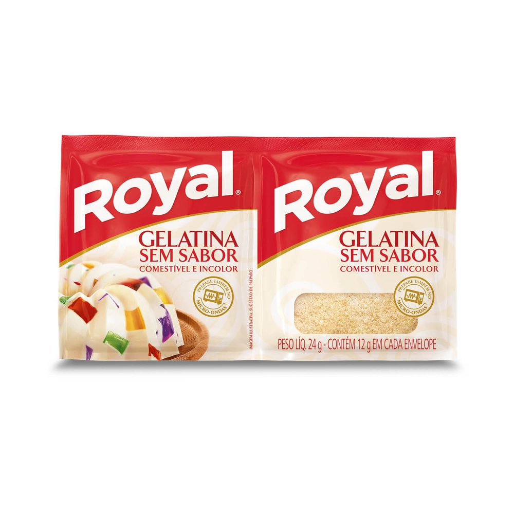 Gelatina em Pó sem Sabor Incolor Royal 24g