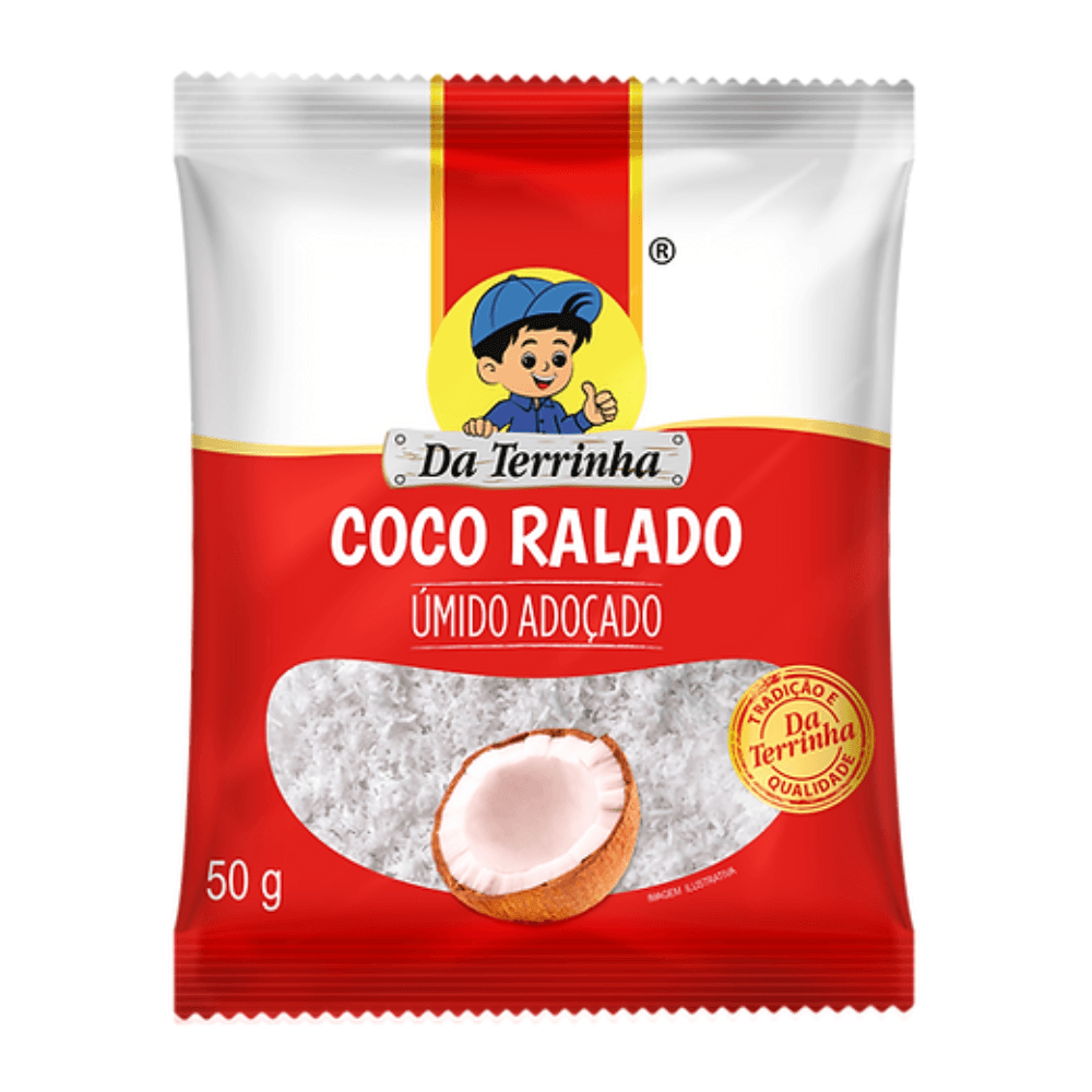 Coco Ralado Úmido Adoçado Da Terrinha 50g