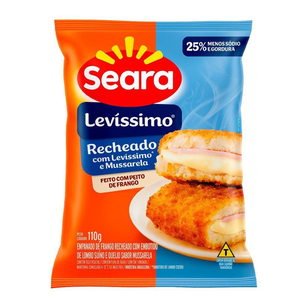 Empanado Recheado com Presunto Levíssimo e Mussarela Seara 110g