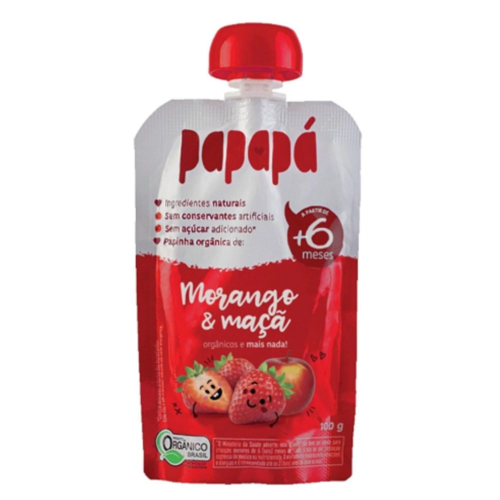 Papinha Orgânica de Morango e Maçã Papapá 100g