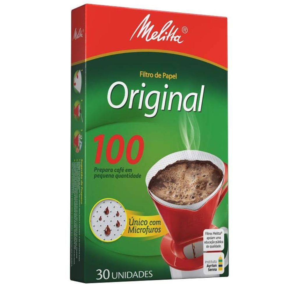 Filtro de Papel 100 Melitta com 30 Unidades