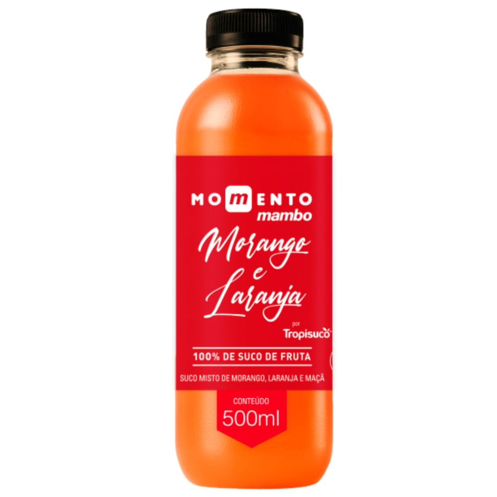 Suco de Morango e Laranja Refrigerado Momento Mambo 500ml