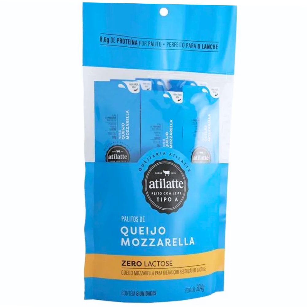 Queijo Mussarela Palito Sem Lactose Atilatte 304g