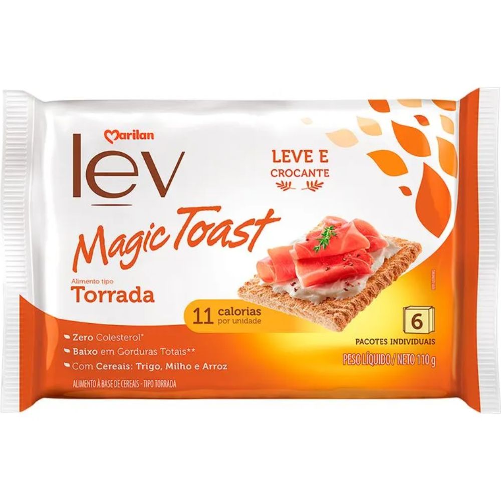 Torrada Original Magic Toast Lev Marilan 110g com 6 Unidades