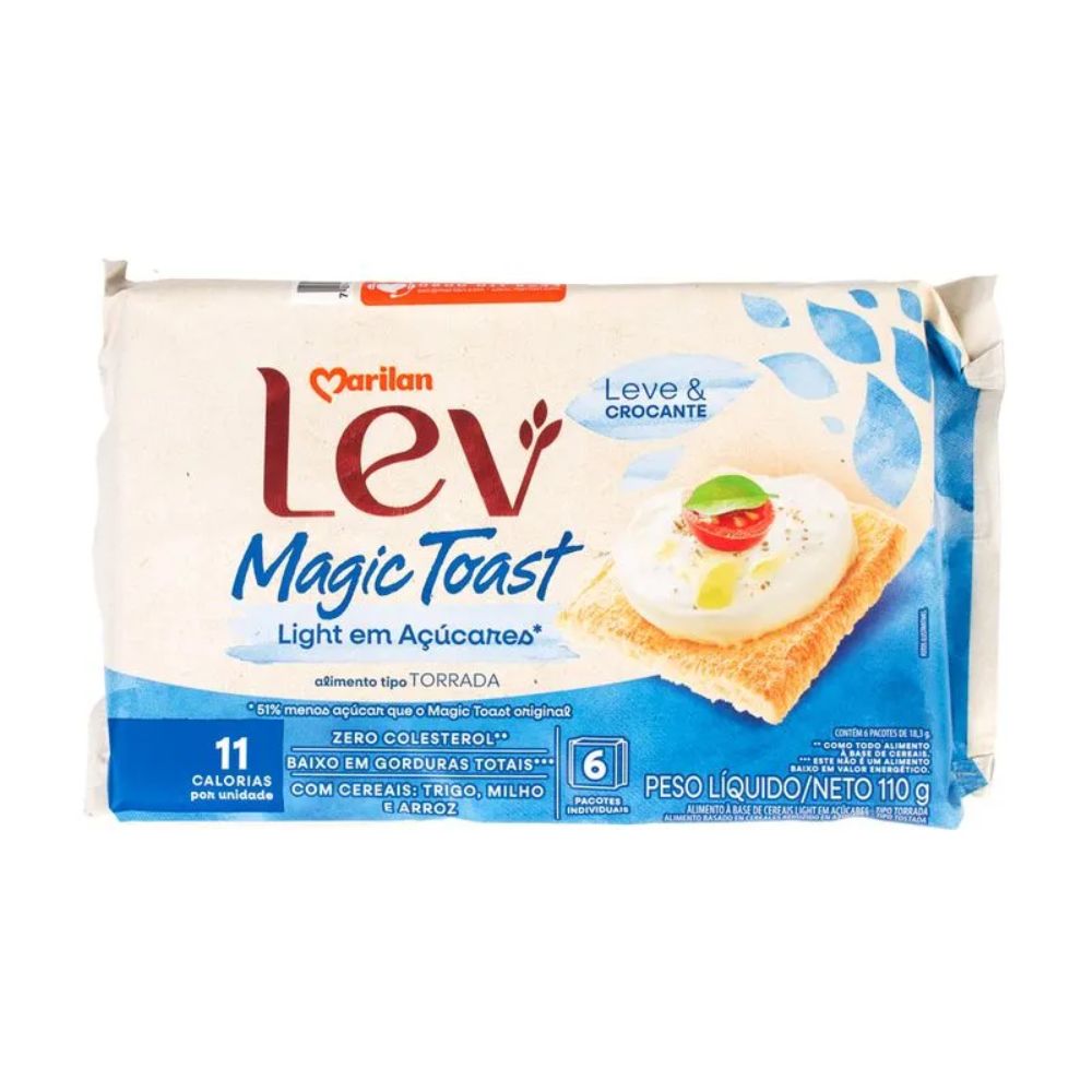 Torrada Light Magic Toast Lev Marilan 110g com 6 Unidades
