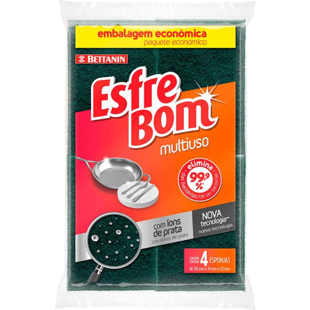 Esponja Multiuso EsfreBom Bettanin com 4 Unidades