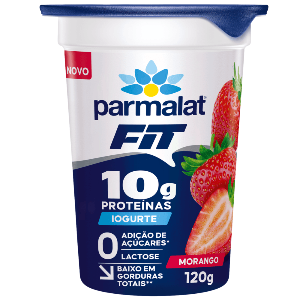 Iogurte de Morango Fit 10g de Proteínas Sem Lactose Parmalat 120g