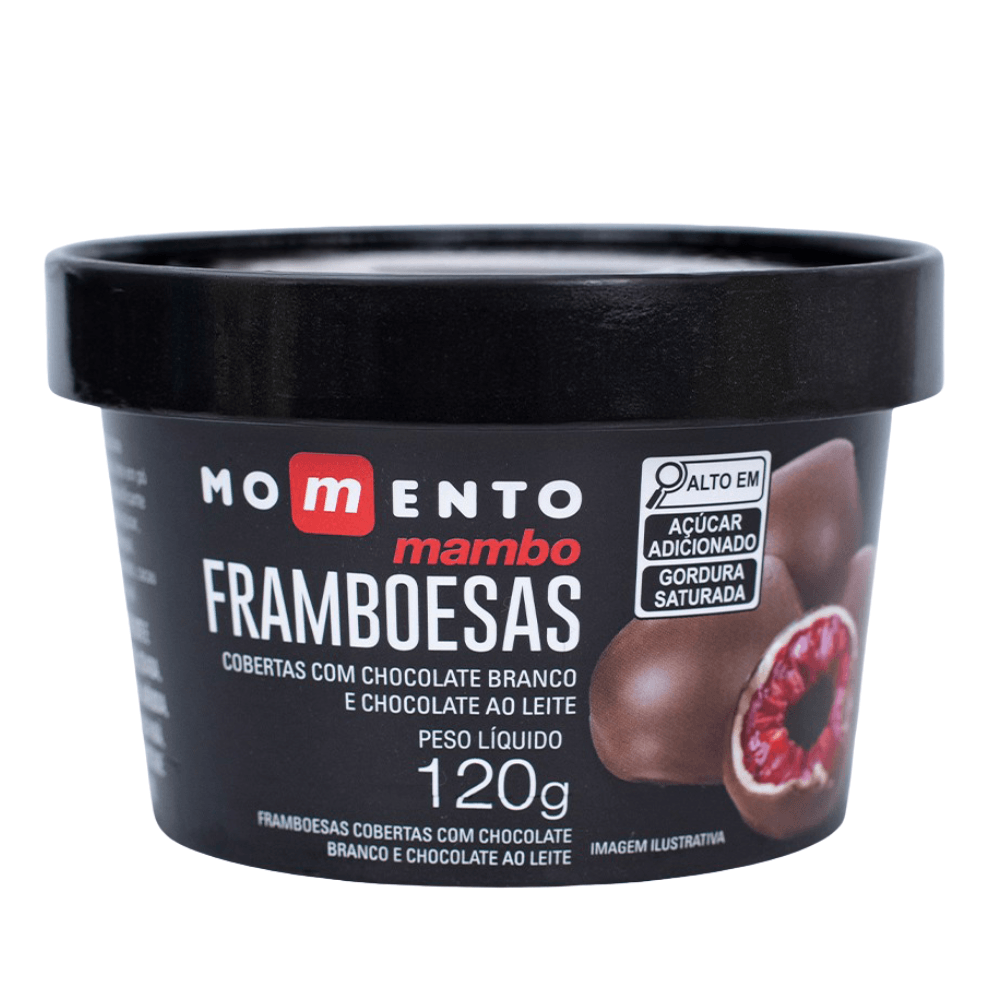 Bombom de Framboesas com Chocolate Branco e ao Leite Momento Mambo 120g