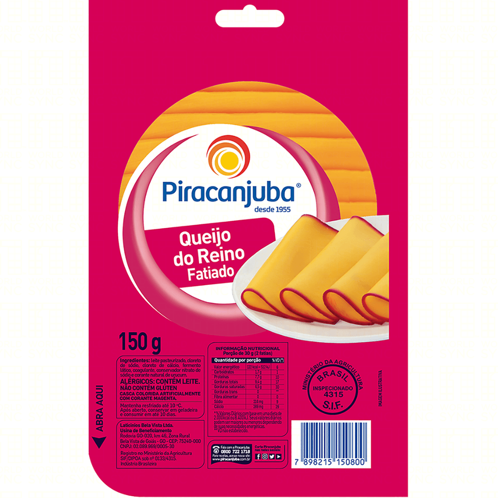 Queijo do Reino Fatiado Piracanjuba 150g