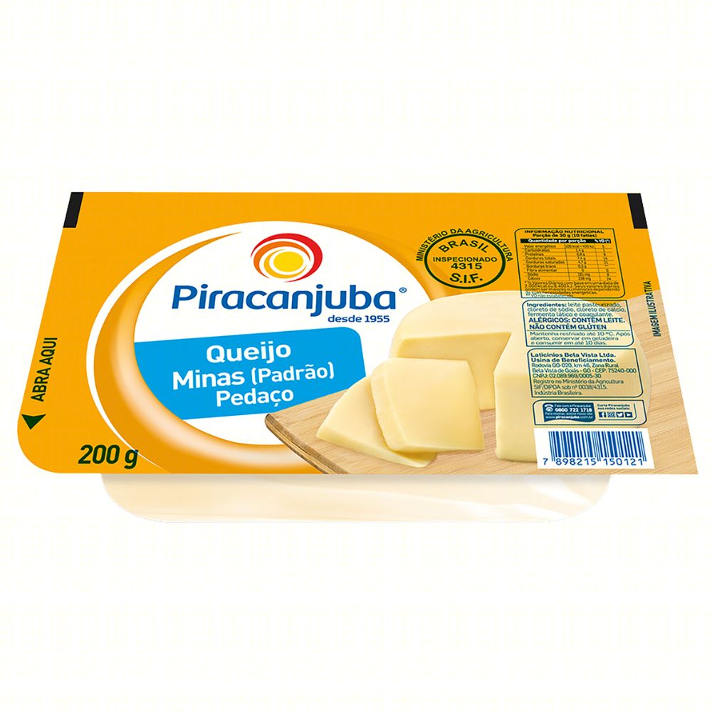Queijo Minas Padrão Pedaço Piracanjuba 200g