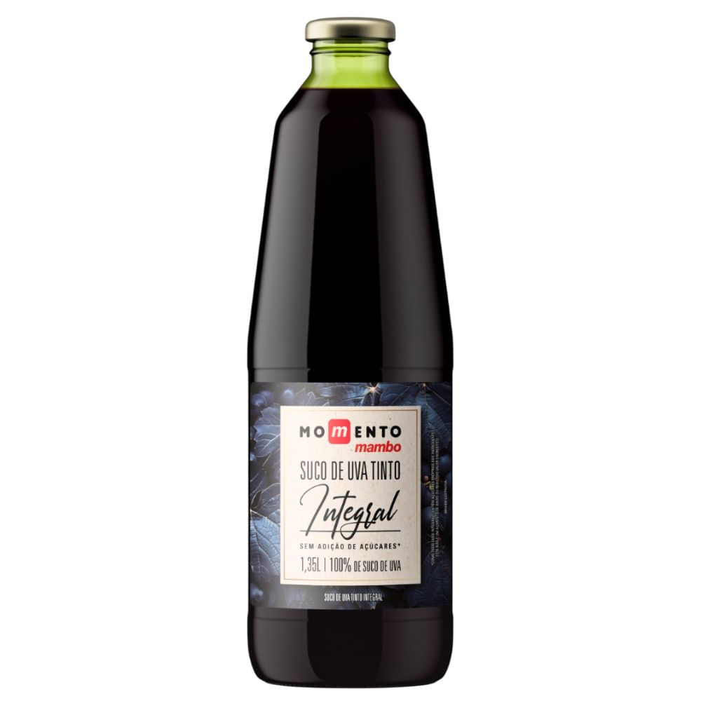 Suco de Uva Tinto Integral Sem Adição de Açúcar Momento Mambo 1,35L