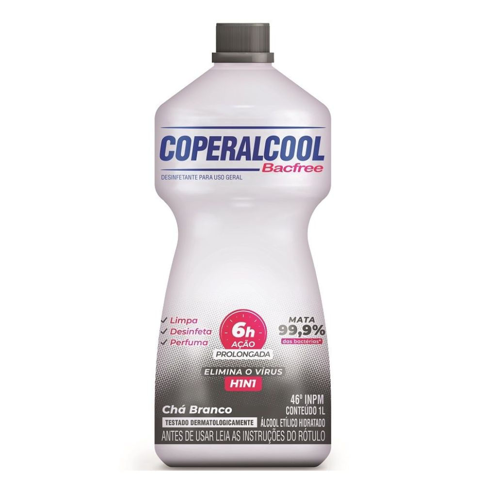 Álcool Líquido Chá Branco Coperalcool Bacfree 1L