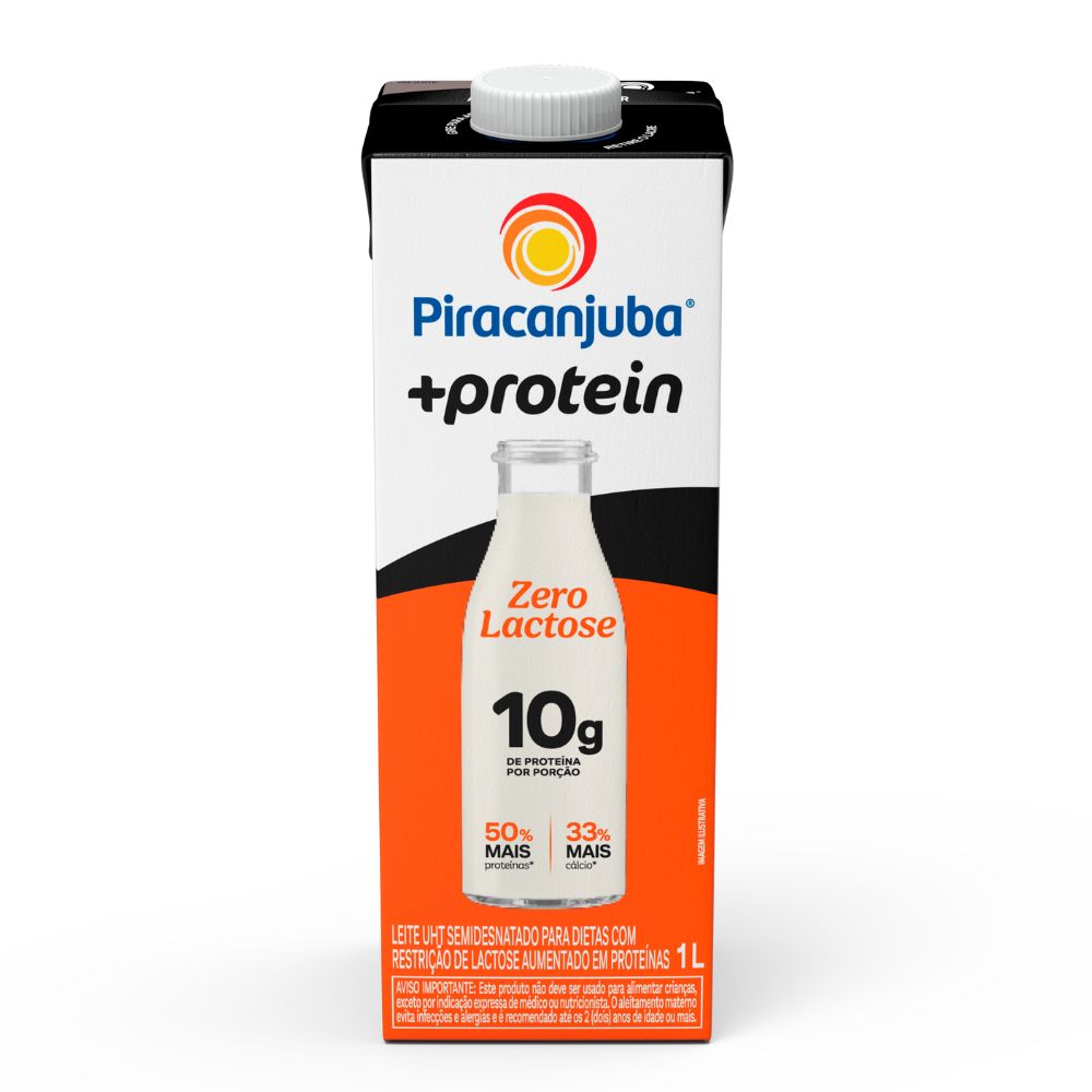 Leite Semidesnatado UHT Sem Lactose +Protein Piracanjuba 1L