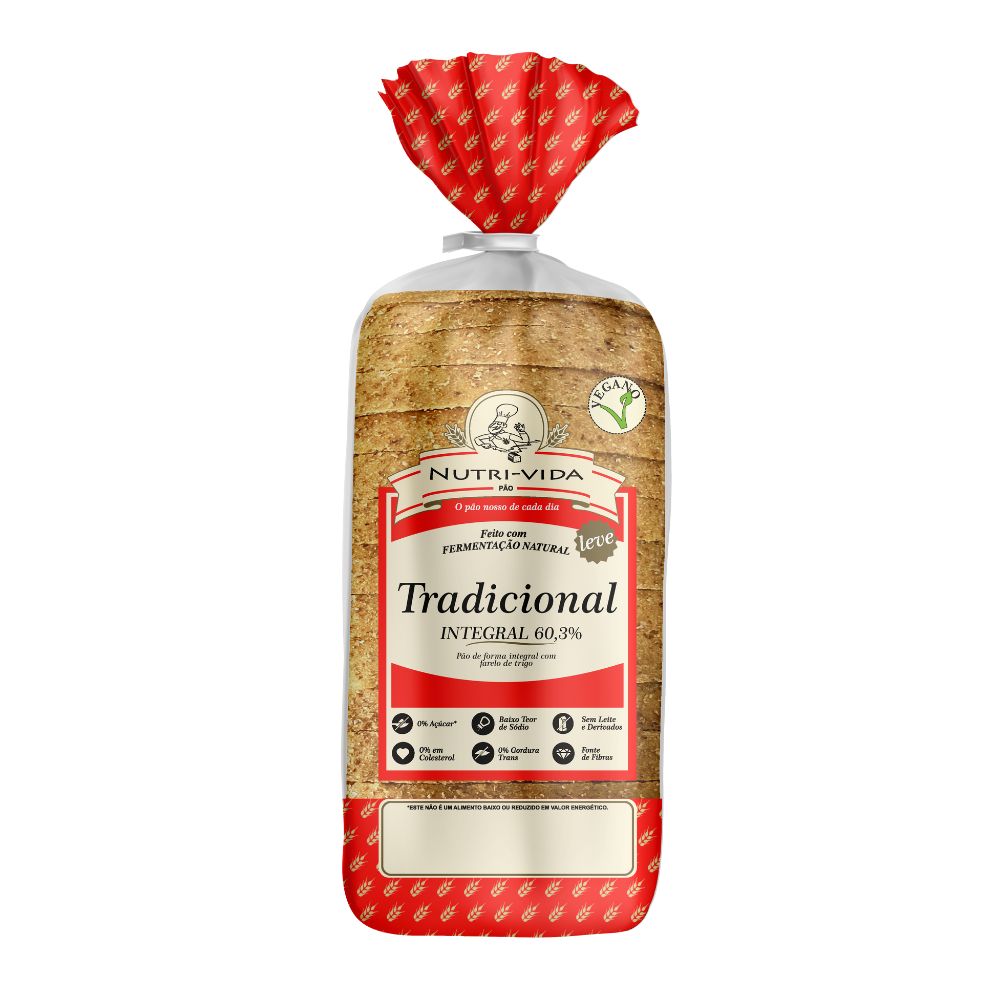 Pão Integral Vegano Tradicional Nutrivida 400g
