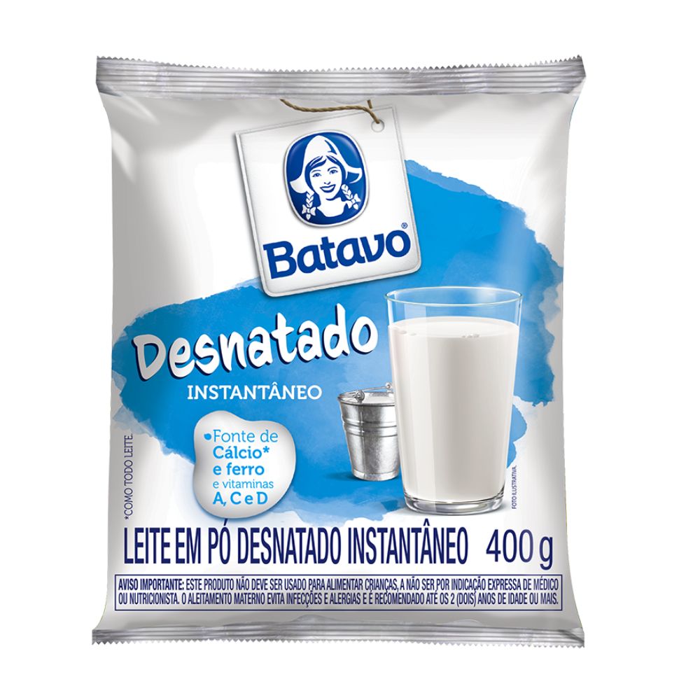 Leite em Pó Desnatado Instantâneo Batavo 400g