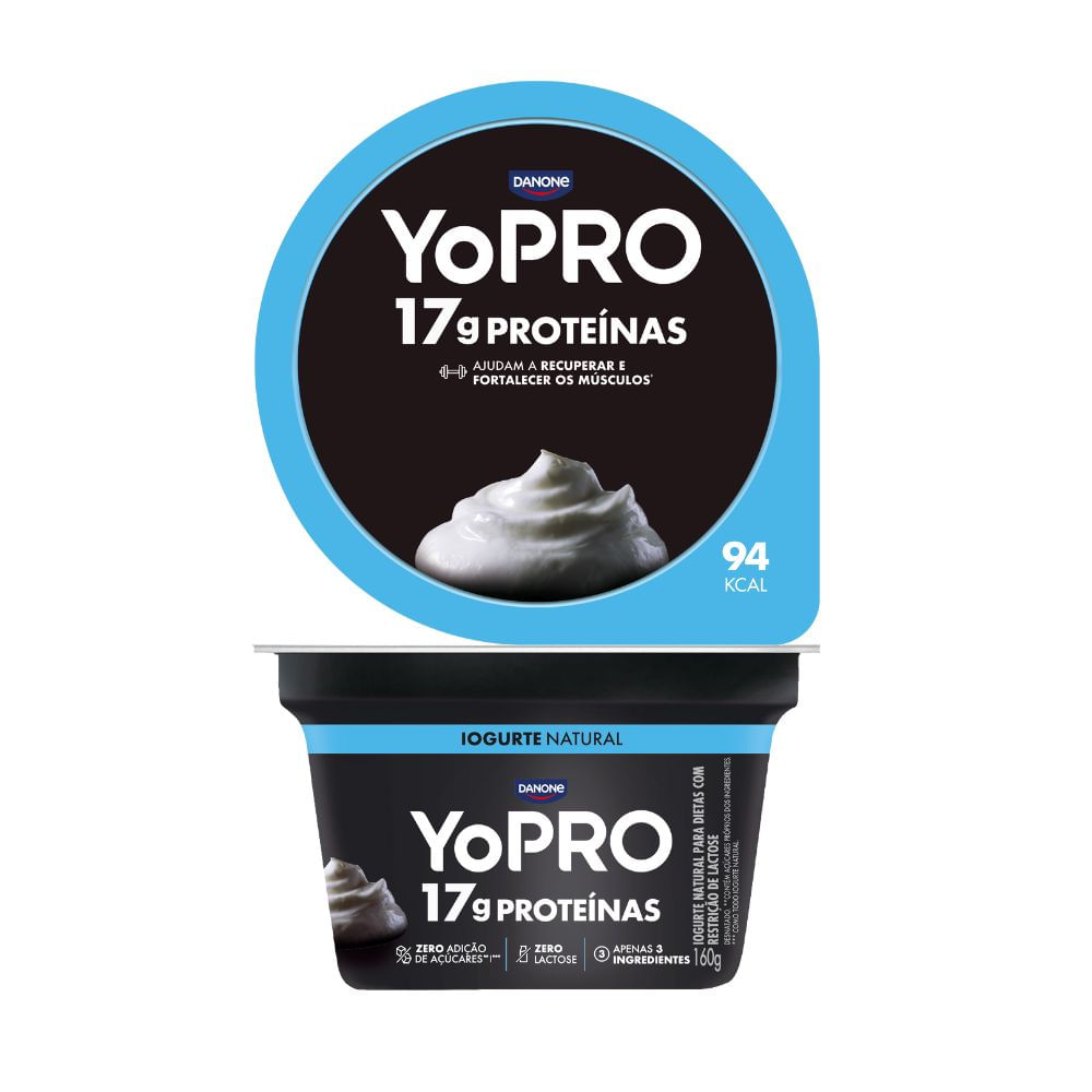 Iogurte Natural 17g de Proteínas Sem Lactose YoPro 160g
