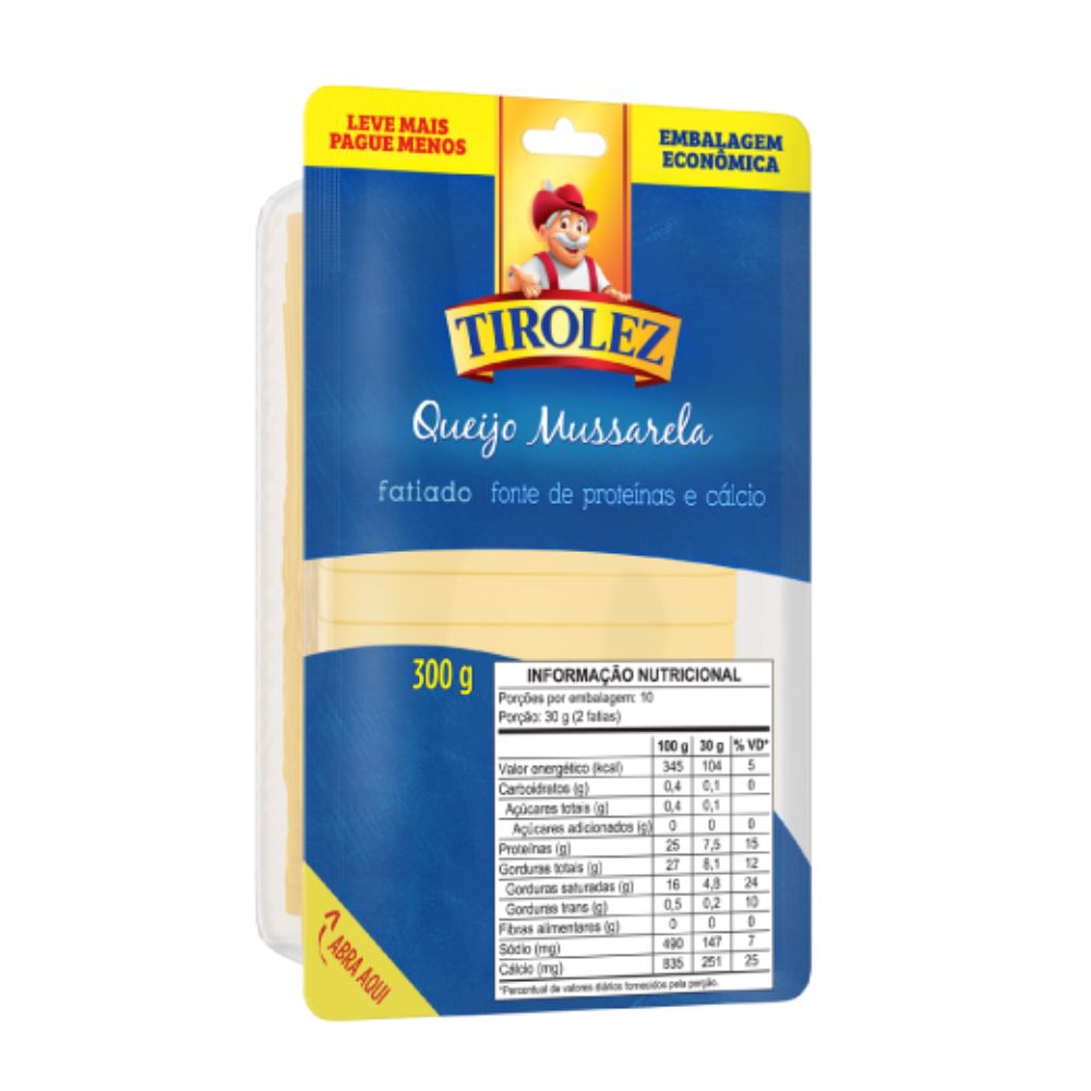 Queijo Mussarela Fatiado Tirolez 300g