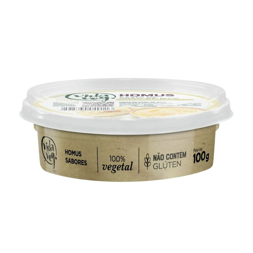 Homus Vegetal Tradicional Sem Glúten Vida Veg 100g