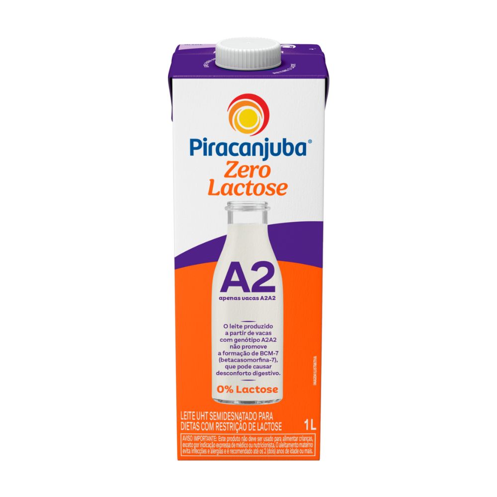 Leite Semidesnatado A2 Sem Lactose Piracanjuba 1L