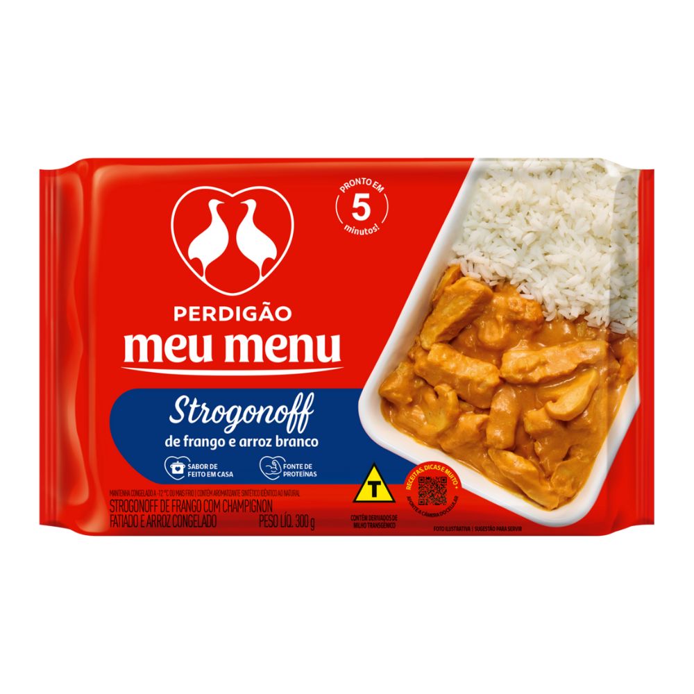 Strogonoff de Frango e Arroz Branco Meu Menu Perdigão 300g