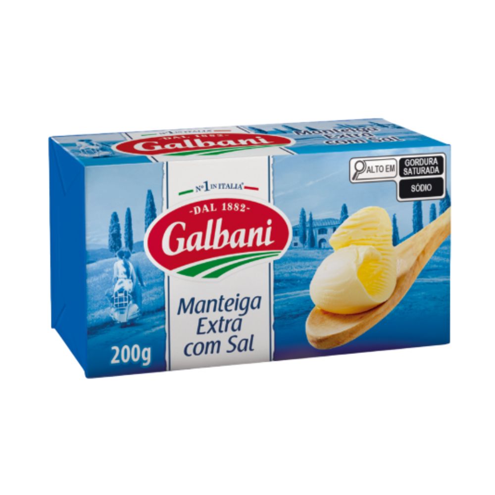 Manteiga Extra com Sal Galbani Tablete 200g