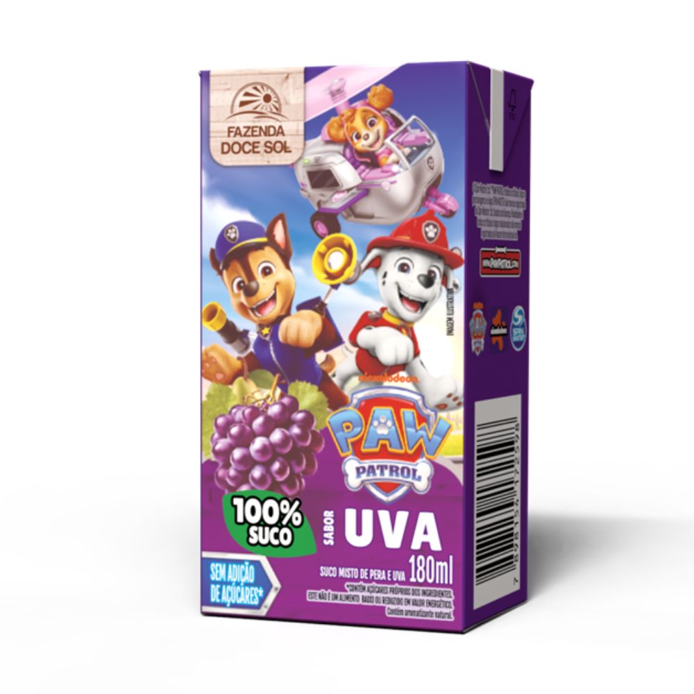 Suco de Uva Integral Sem Adição de Açúcar Fazenda Doce Sol 180ml