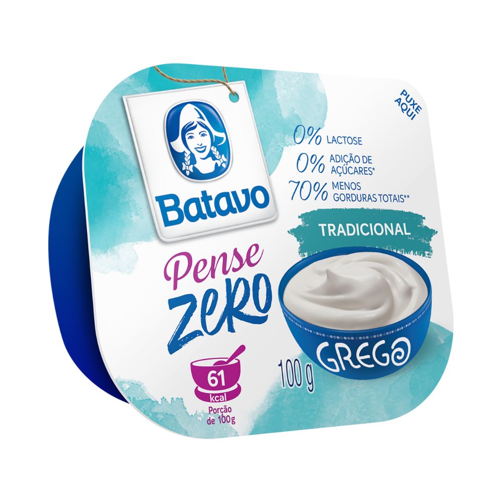 Iogurte Grego Tradicional Pense Zero Sem Lactose Batavo 100g