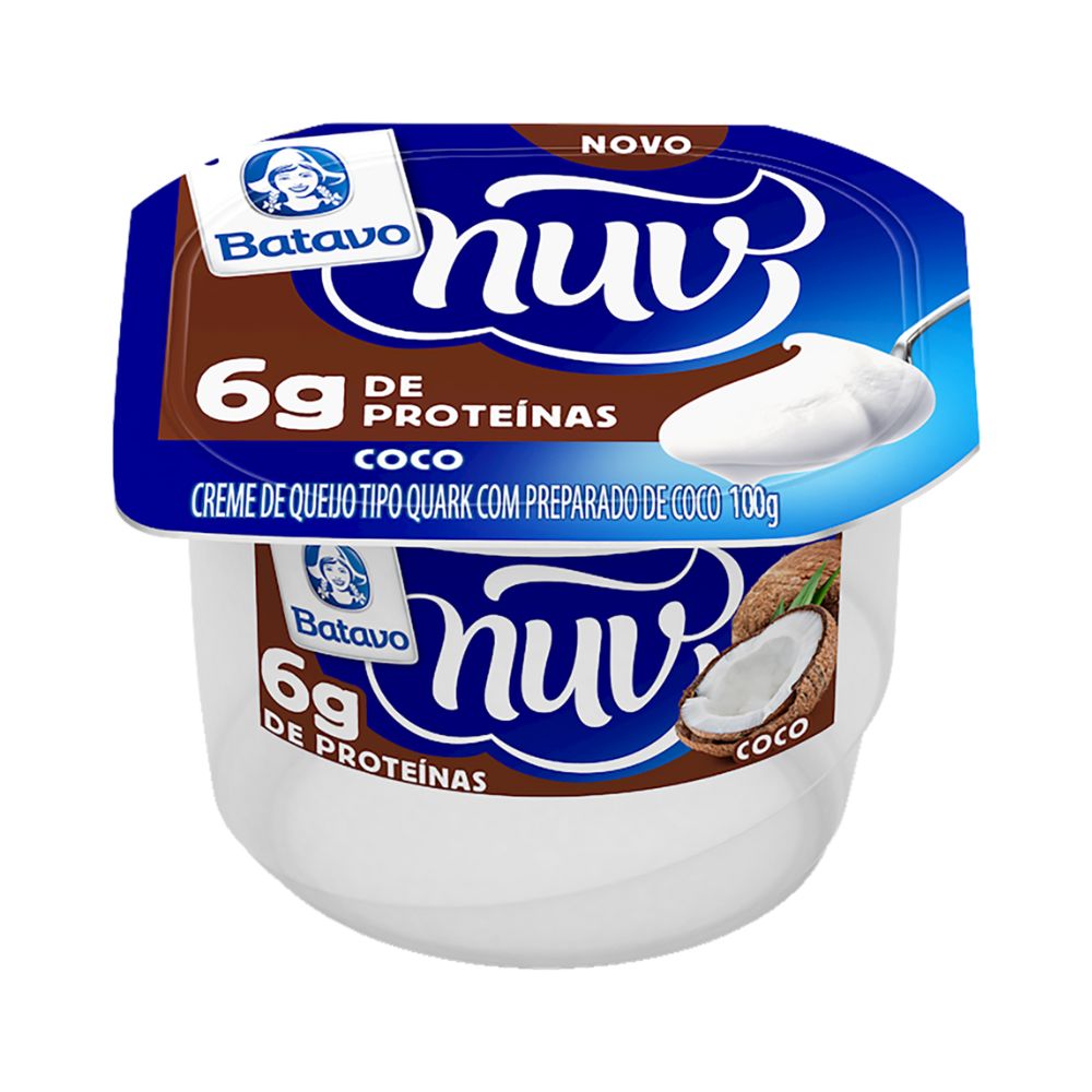 Creme de Queijo Tipo Quark Coco 6g de Proteínas Nuv Batavo 100g