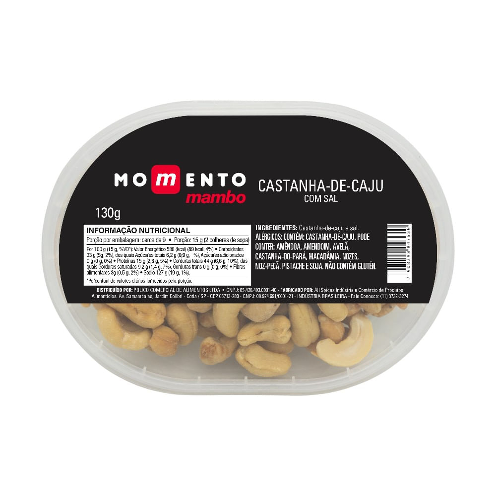 Castanha-de-Caju com Sal Momento Mambo 130g