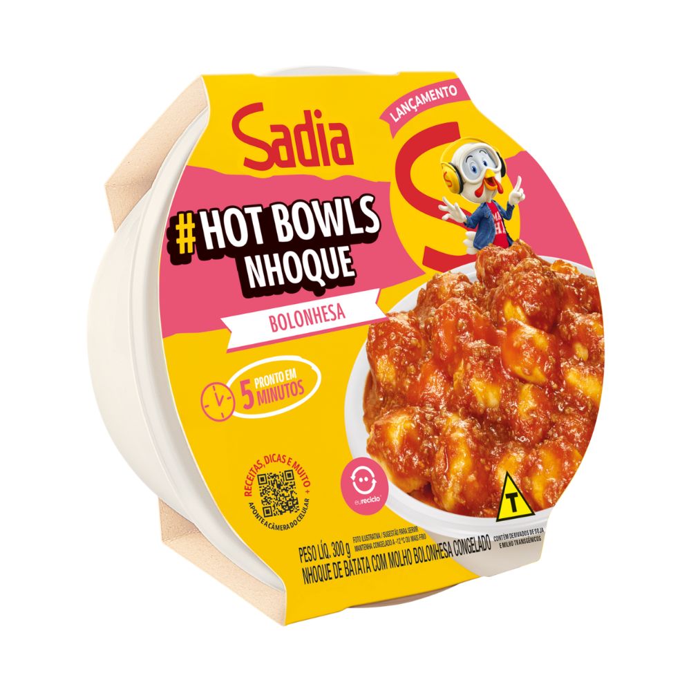 Nhoque de Batata com Molho Bolonhesa Hot Bowls Congelado Sadia 300g