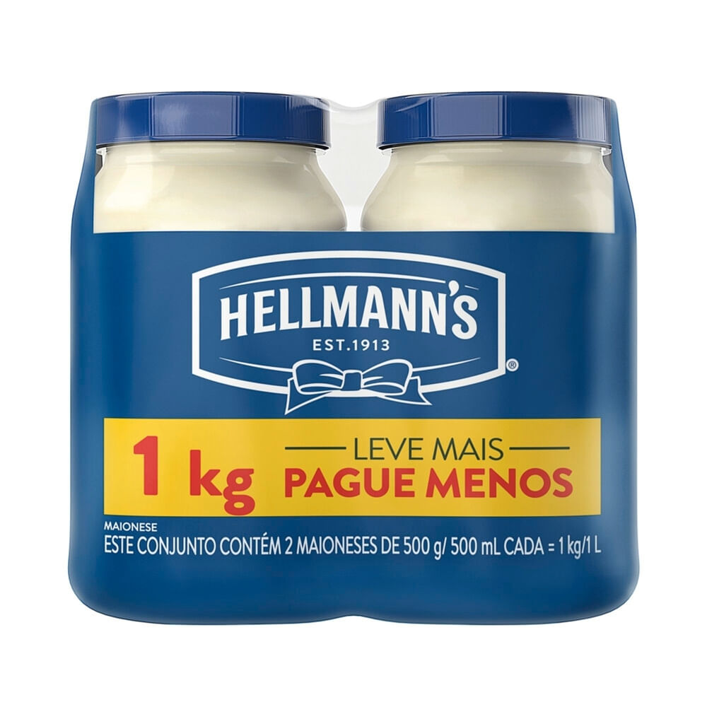 Maionese Tradicional Hellmann's 500gr 2 potes